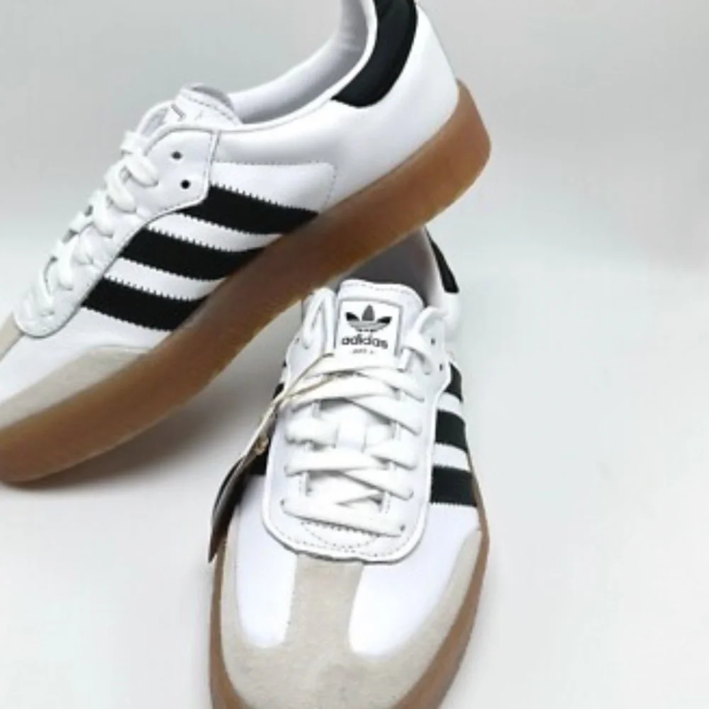 Adidas Samba White Black and Tan Sneakers Sz 9 - Picture 5 of 8